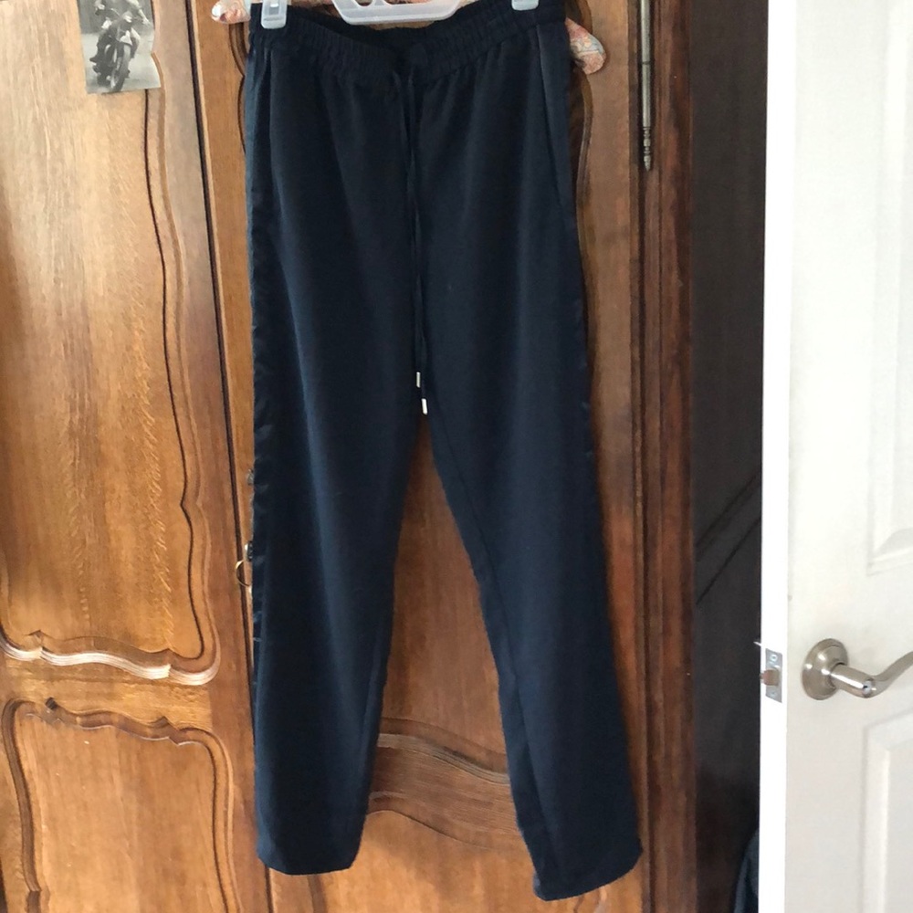 Pull on track pants with satin stripes Size 8